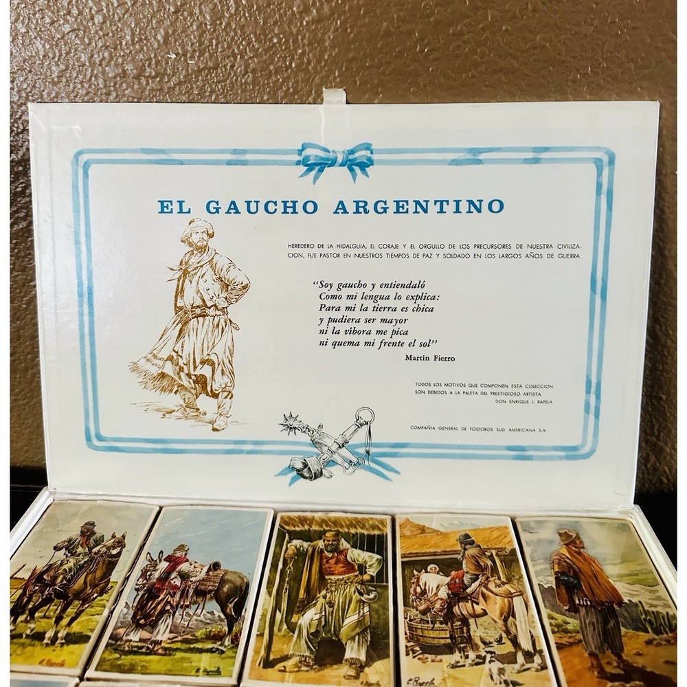 Vintage El Gaucho Argentino 20 Matchbox Presentation Set Enrique Rapela Rare - Picture 3 of 16